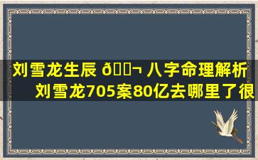 刘雪龙生辰 🐬 八字命理解析（刘雪龙705案80亿去哪里了很想知道）